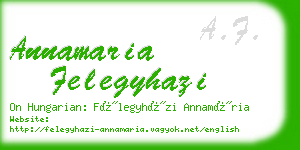 annamaria felegyhazi business card